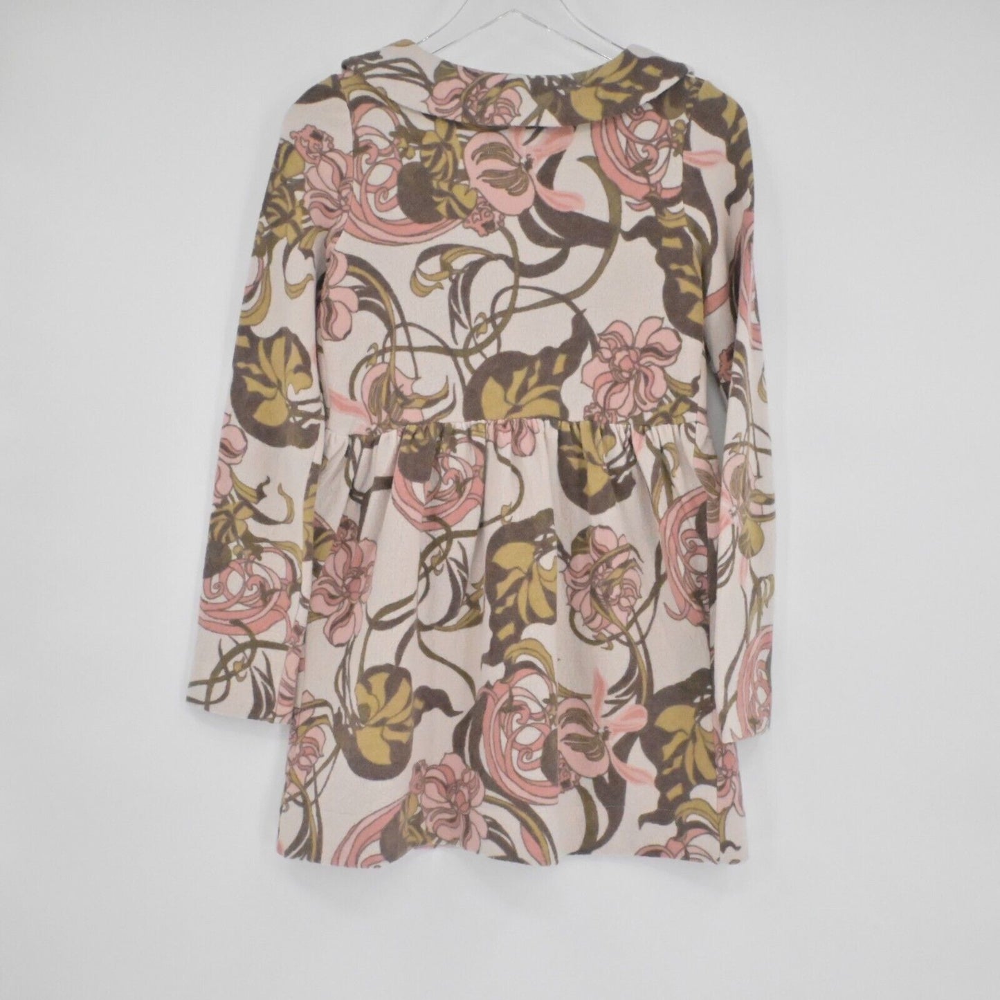 ANTHROPOLOGIE Pea Coat Womens Sz XS GUINEVERE Kirklees Sweater Coat Wool Floral