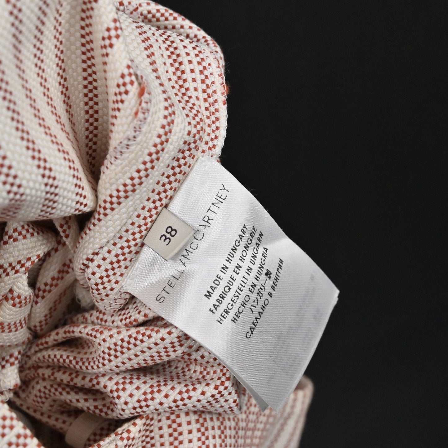 STELLA MCCARTNEY Cotton Pencil Skirt Size 38 Pink Stripe Micro Dot Corpcore