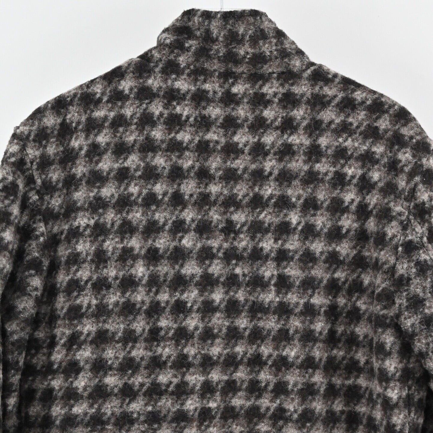 RNT23 Jacket Mens Sz XL Black Houndstooth Wool Blend Fleece Shacket Retro Grunge