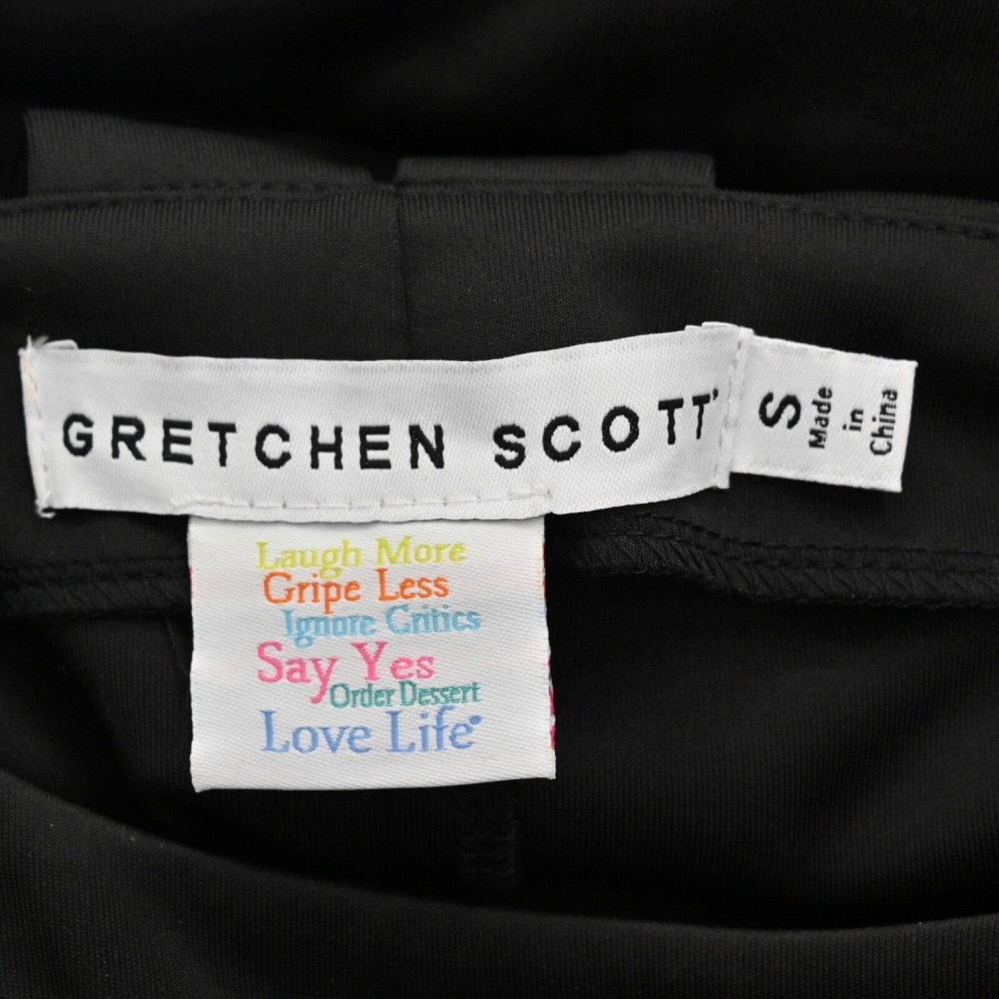 GRETCHEN SCOTT Jersey Isosceles Dress Size S Black Sheath Cotton Sleeveless