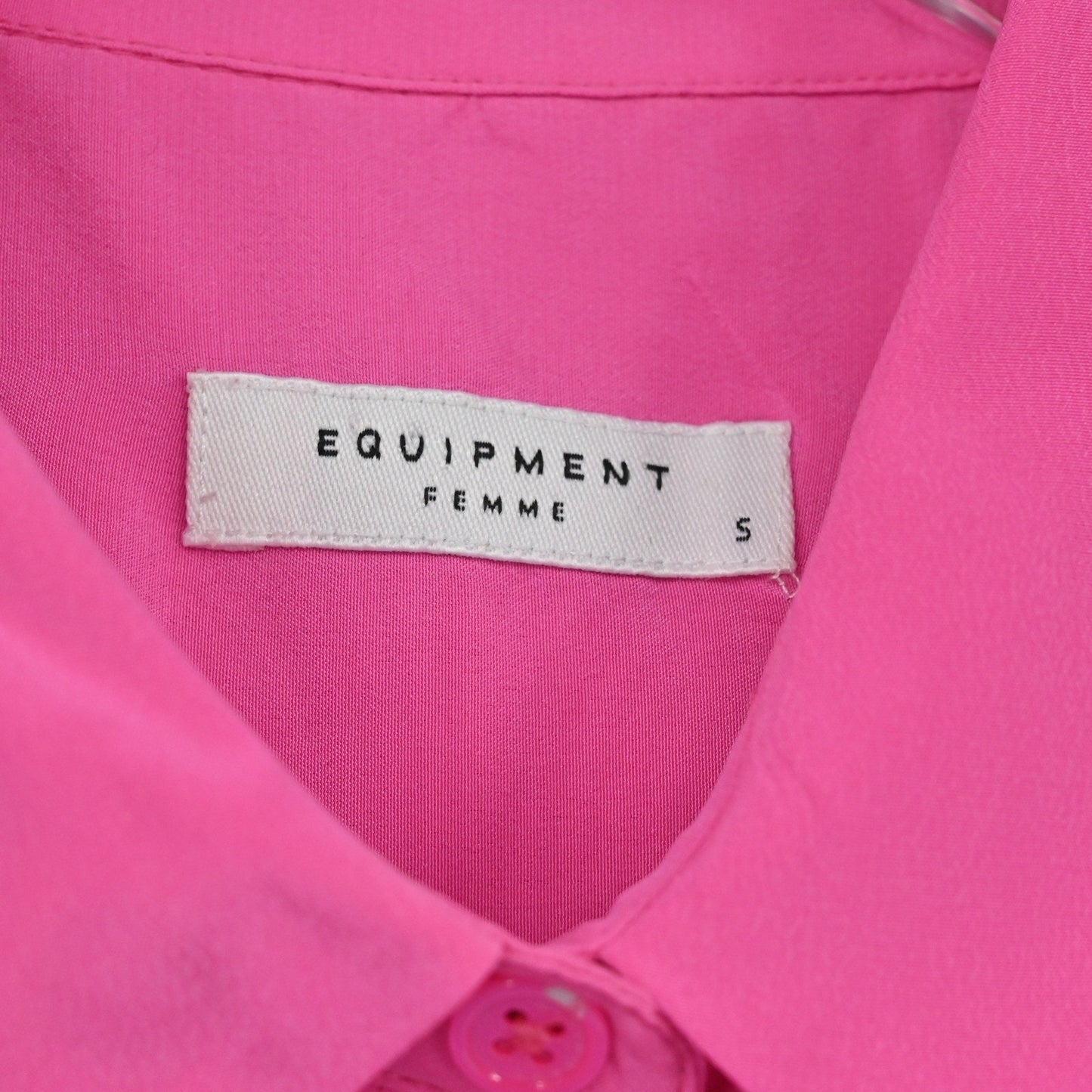 Equipment Womens Pink Silk Sleeveless Top Size S Bright Button Dopamine Elegant