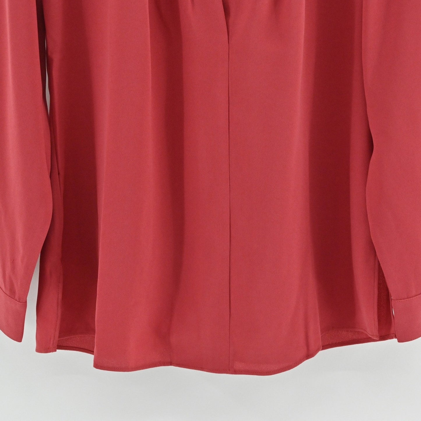 Soft Surroundings Akira Pleated Top Womens Size S Garnet Red Long Sleeve Blouse