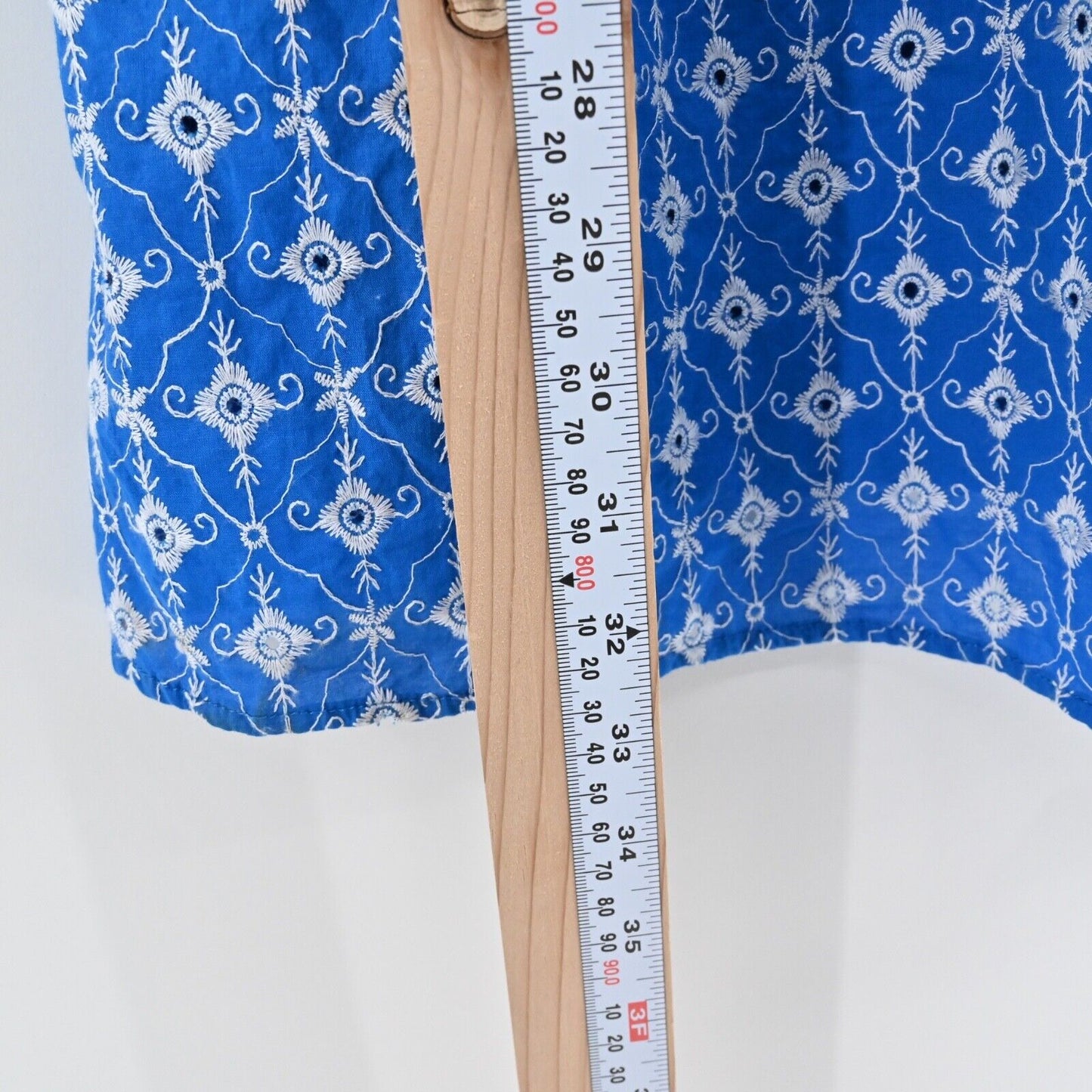 RHODE X TARGET Dress Sz S Blue Embroidered Eyelet Floral Cotton Puff Sleeve Mini