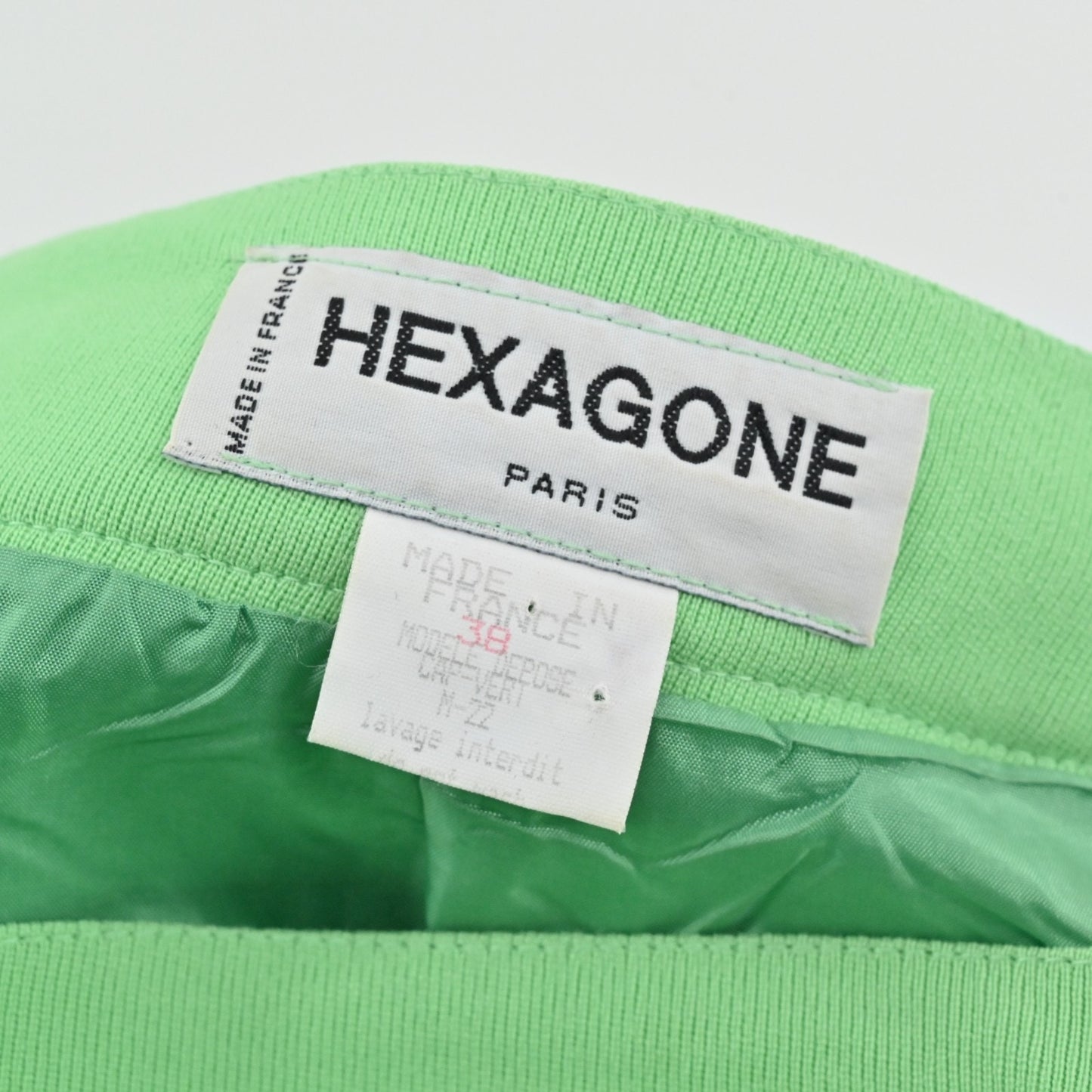 Vtg Hexagone Green Pencil Skirt Womens Skirt Size 38 Wool Mod Retro Twee Paris