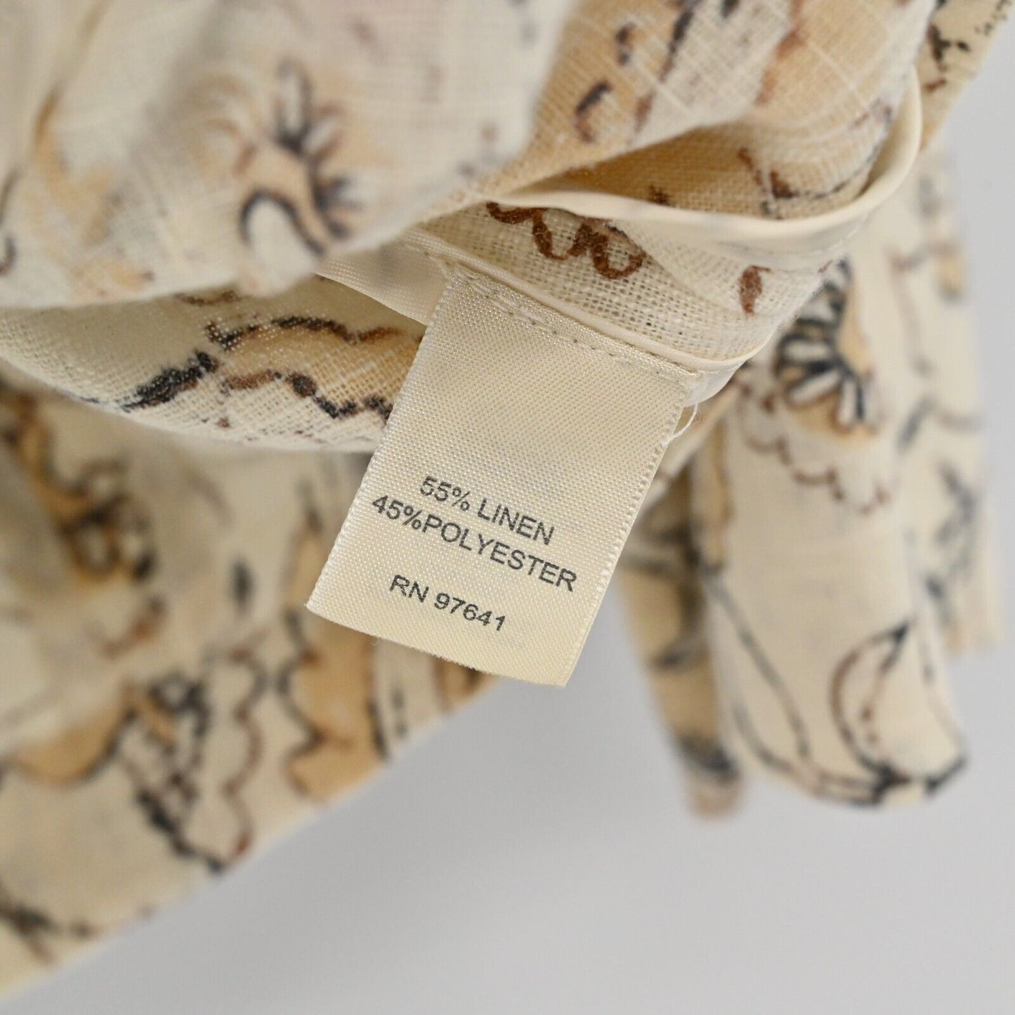 J JILL Jacket Womens Sz M Linen Floral Paisley Neutral Minimalist Lagenlook