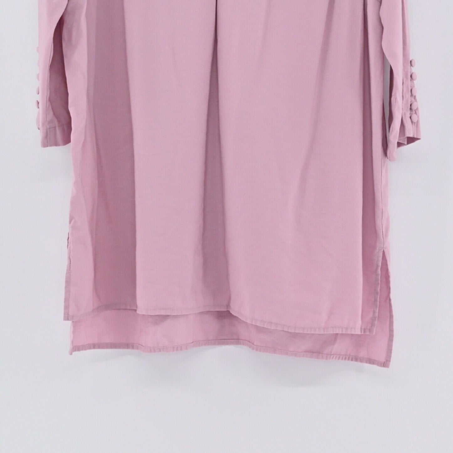 J Jill Top Womens Size M Pink Tunic Button Cuff Bohemian Chic Minimalist Classic