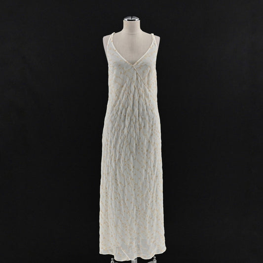 Vtg Victorias Secret Embroidered Slip Dress Size M Chemise Maxi Ethereal Floral