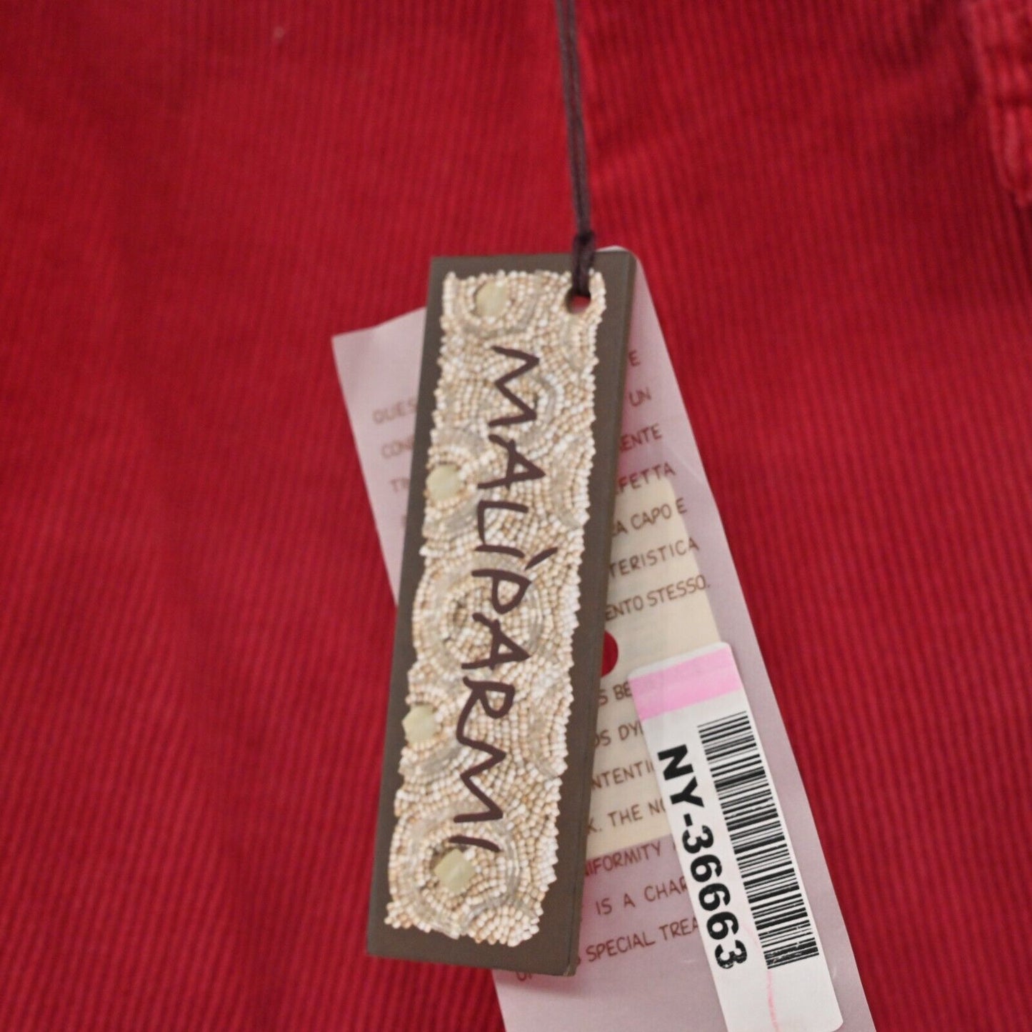 MALIPARMI Pants Womens Size 46 US L Corduroy Rose Red Trousers Retro Italy NEW