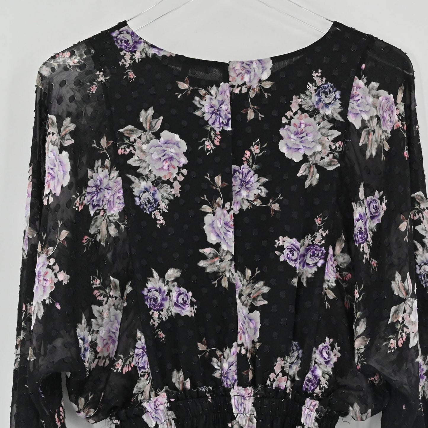 LOVE SHACK FANCY Womens Kaia Silk Dress Size S Black Floral Asymmetrical Chiffon