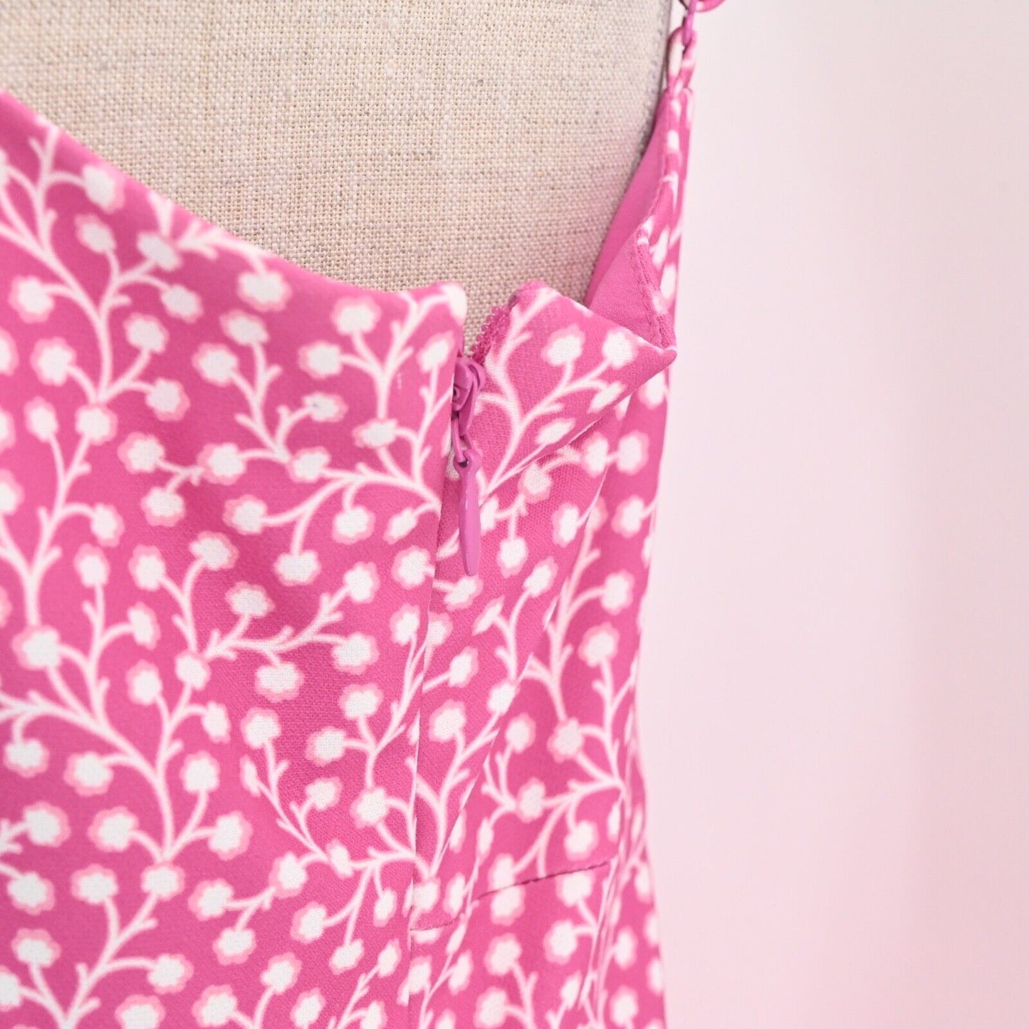 FRENCH CONNECTION Dress Size 10 Pink Floral Square Neck Elao Whisper A Line Mini