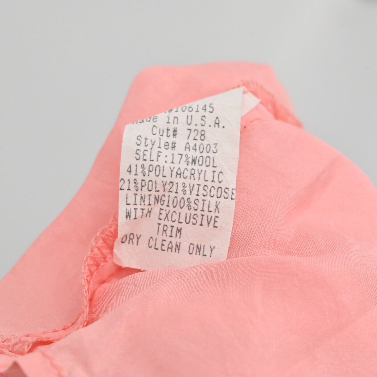 Vtg RUTH Dress Womens Sz 10 Strapless Wool Brown Pink Flower Detail Houndstooth