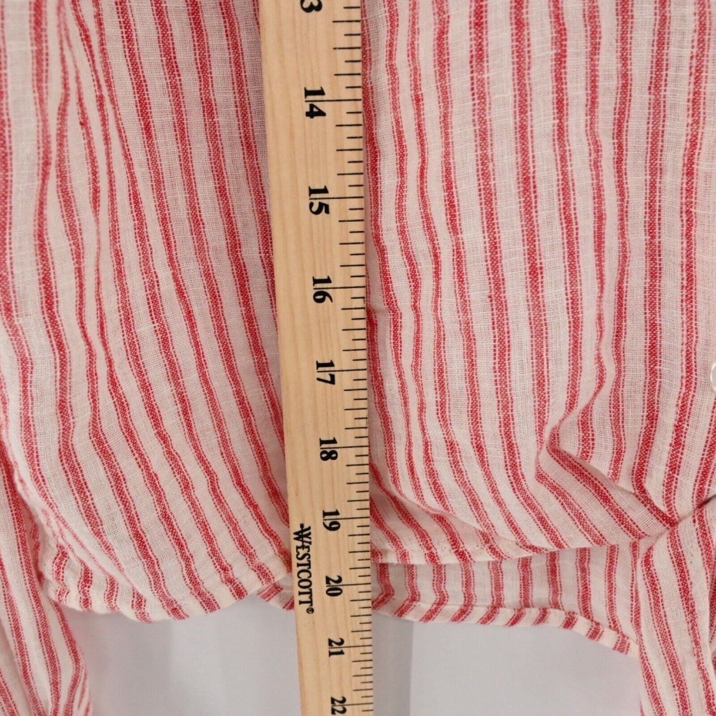 RAILS Top Womens Size XS Red White Belmont Stripe Linen Val Tie Front Button Up