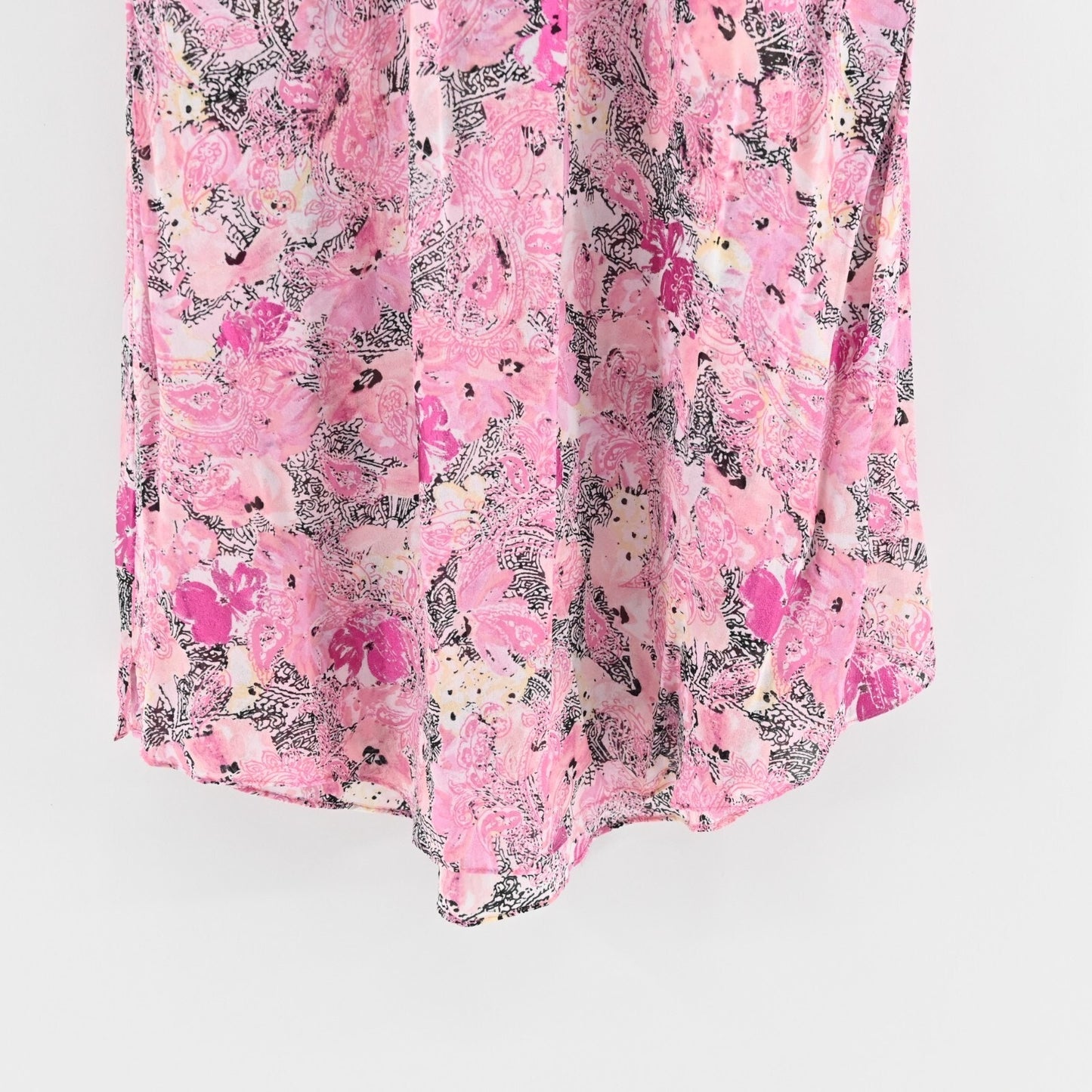 THE KOOPLES Short Pink Dress Size 0 Floral Paisley Print Frilly Sleeve Mini