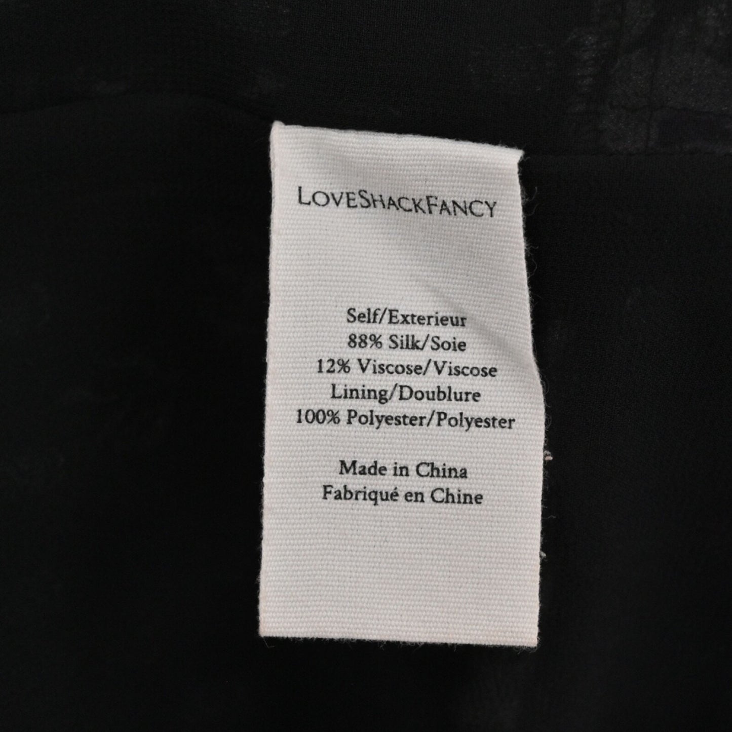 LOVE SHACK FANCY Womens Kaia Silk Dress Size S Black Floral Asymmetrical Chiffon