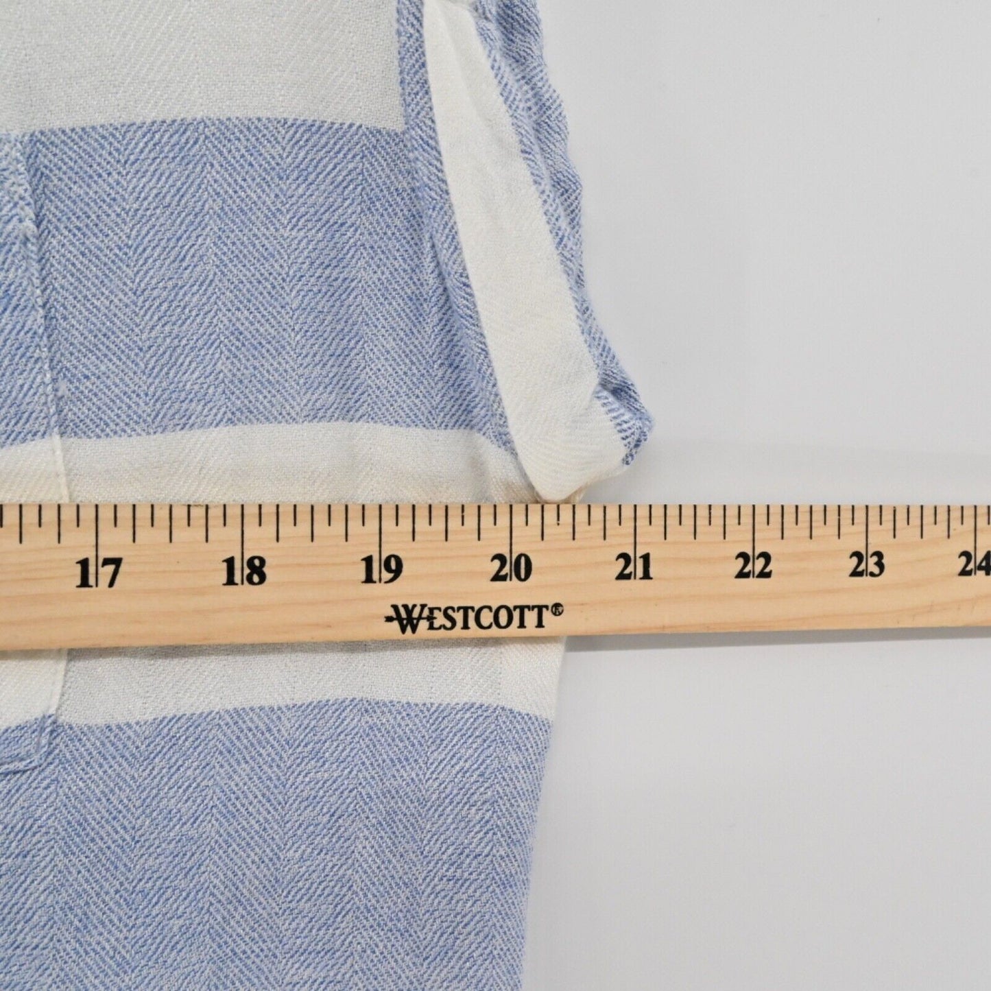 RAILS Top Women Sz XS Blue White Stripe Rolled Cap Sleeve Britt Button Up Beach