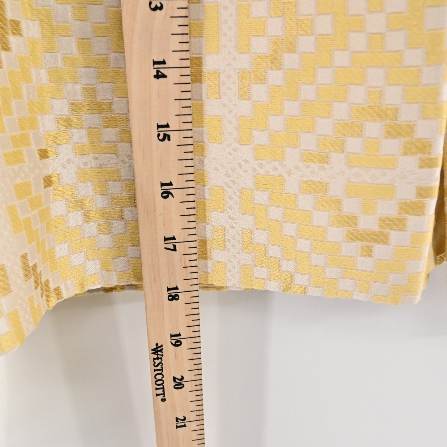 Vtg BILL BLASS Blazer Womens Size 6 Yellow Geometric Cropped Open Front Jacket