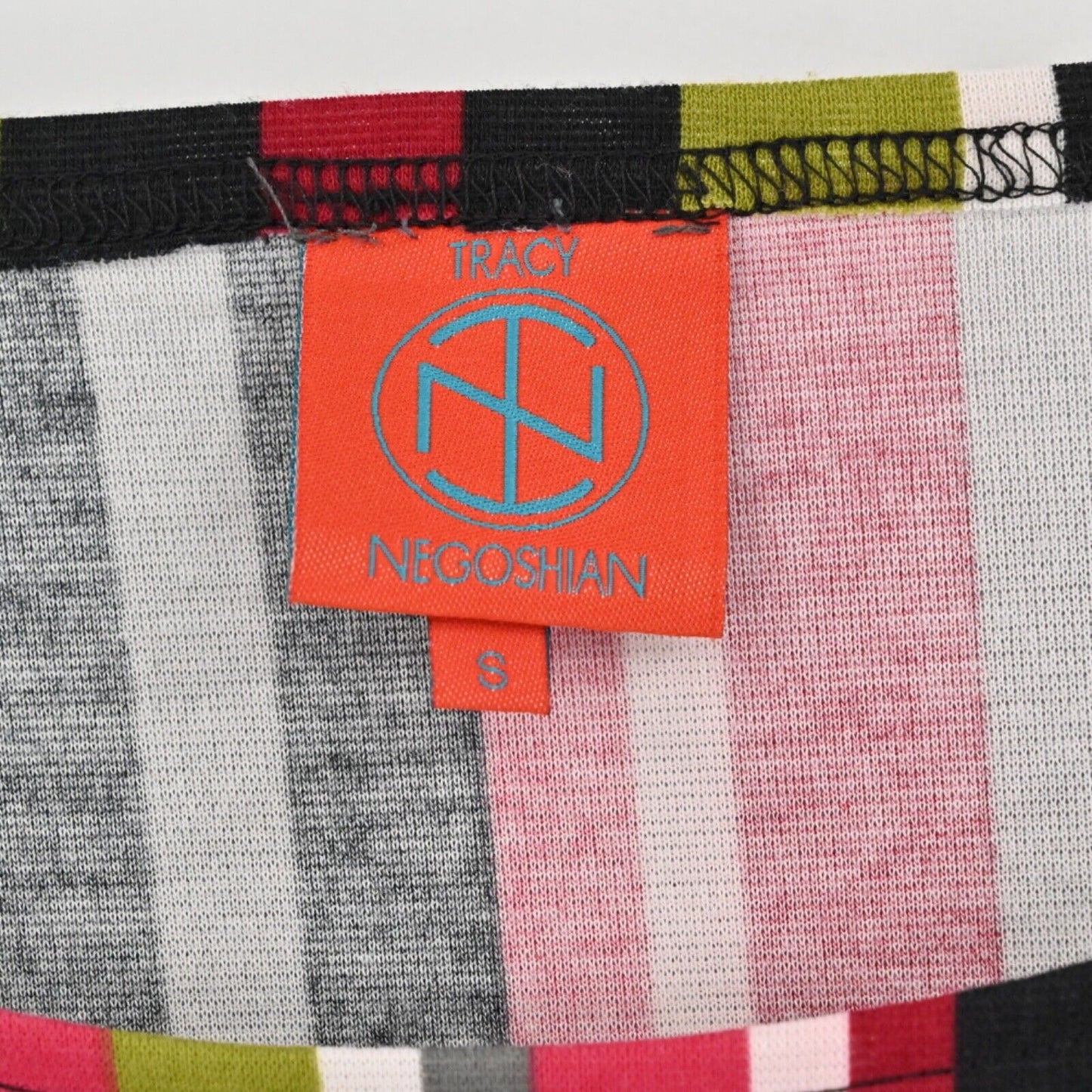 TRACY NEGOSHIAN Dress Womens Size Small Marisa Retro 70s Striped Scoop Neck Knit