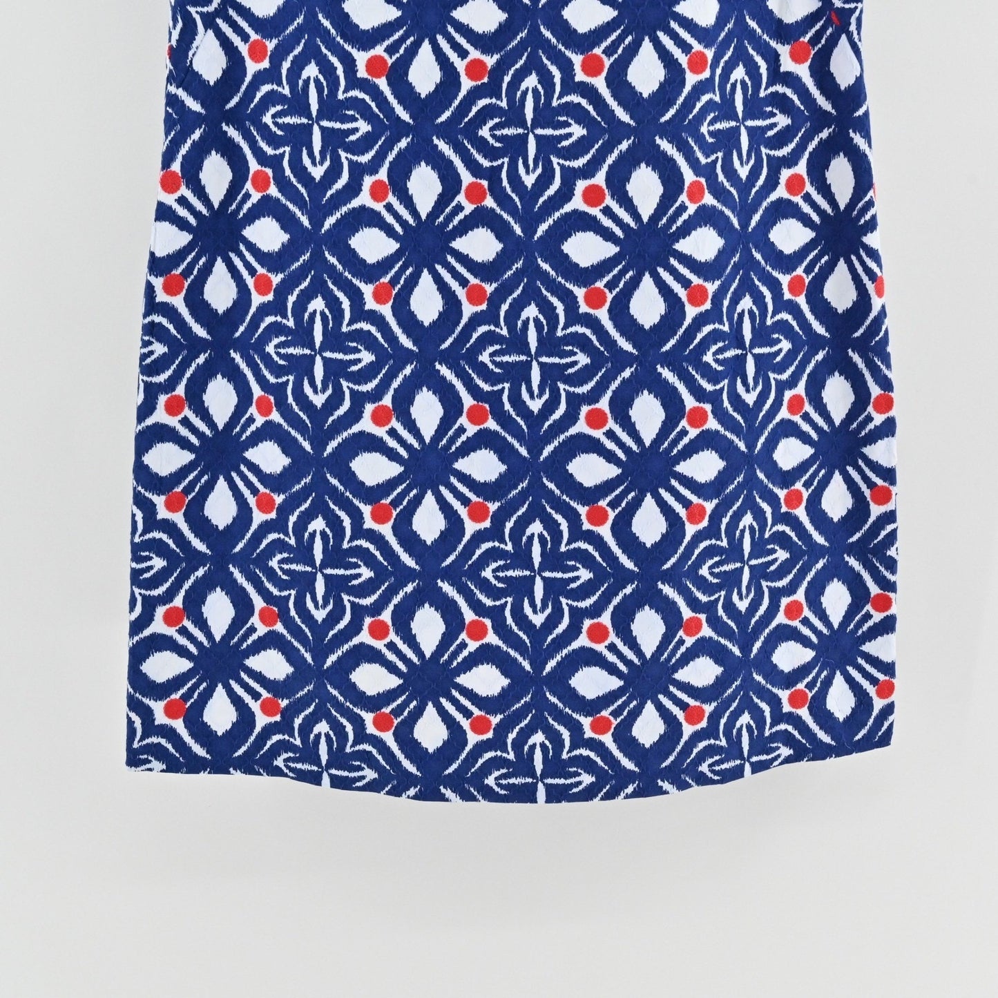 Vineyard Vines Whale Tail Tile Dress Size 14 Sleeveless Blue Red Floral Ikat