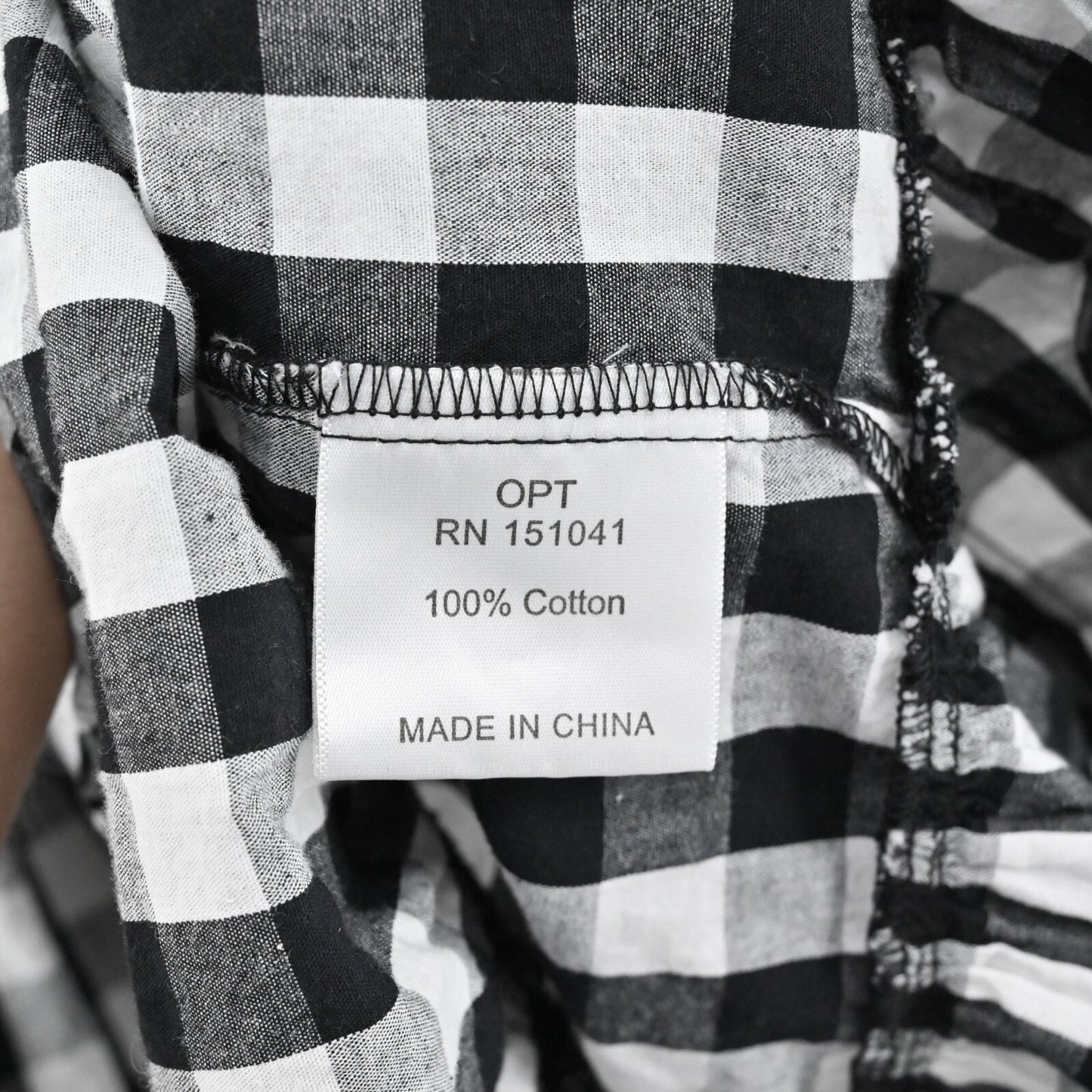 OPT Dress Size S Barbie Doll Sleeveless Straight Neck Mini Black White Gingham