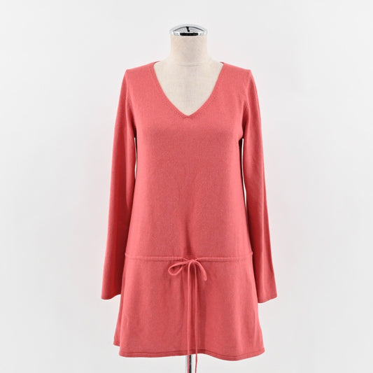 EILEEN FISHER Cashmere Silk Sweater Womens Size S Coral VNeck Knit Cinch Tunic
