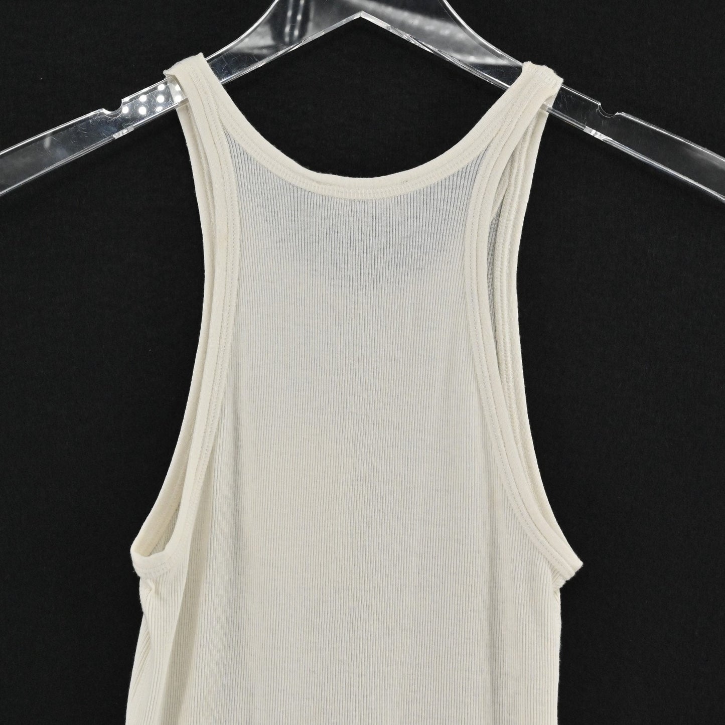 Theory Womens Ribbed Racerback Tank Top Size S Ivory Cotton Minimalist Neutral