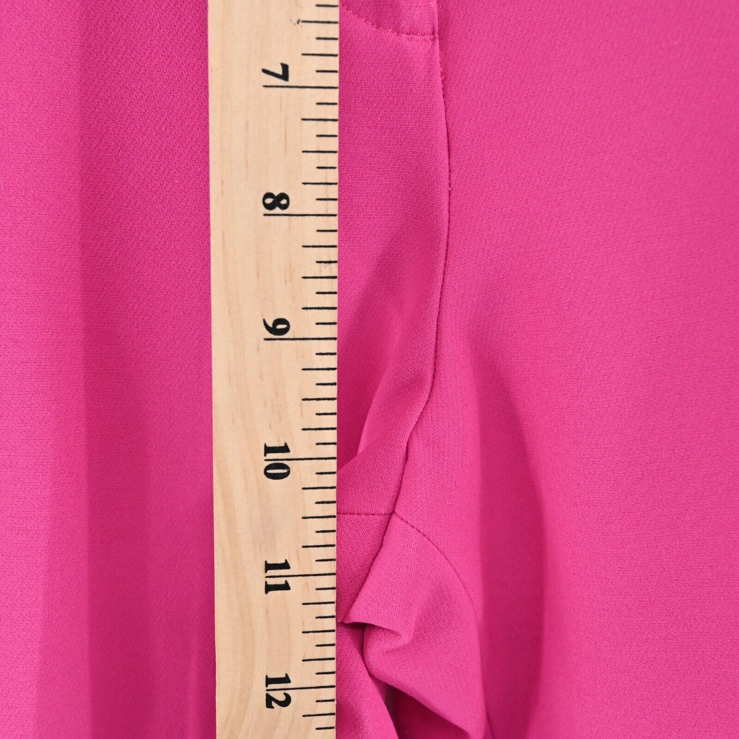 EXPRESS Pants Womens Sz 2S Solid Hot Pink Stretch Crop High Rise Pockets Office