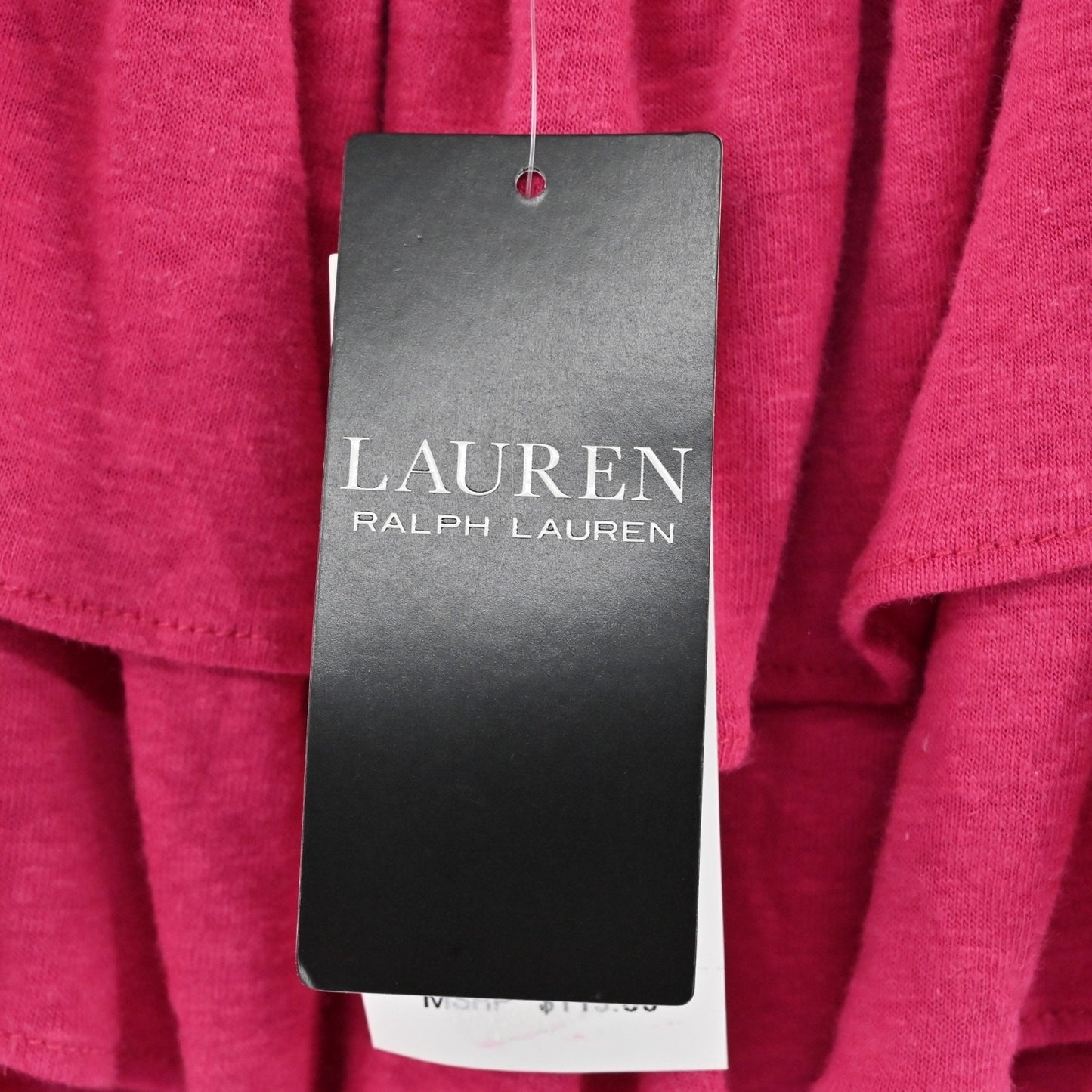 Ralph Lauren Womens Jersey Off Shoulder Pink Top Size XL Ruffle LRL Blouse NEW