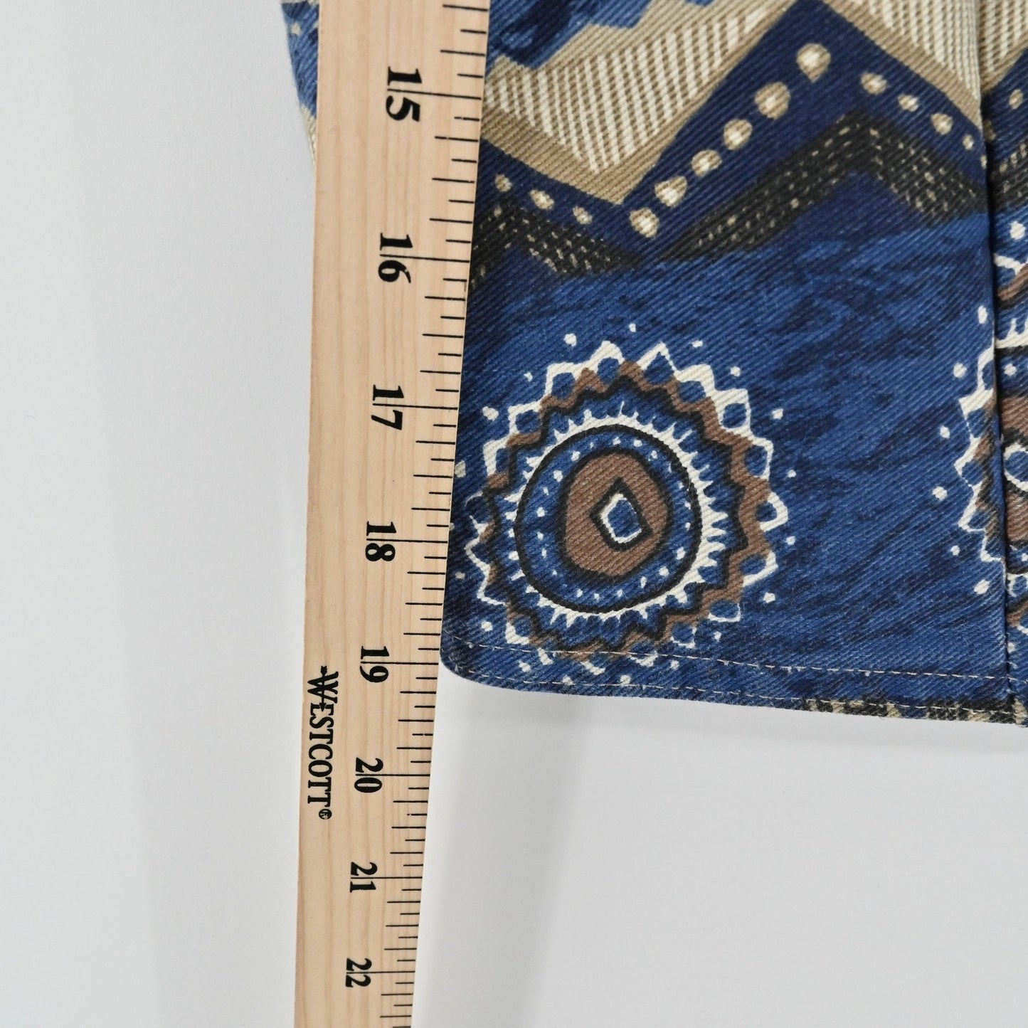 Vtg 80s Womens Western Denim Vest Size M Blue Indie Southwestern Aztec Festival