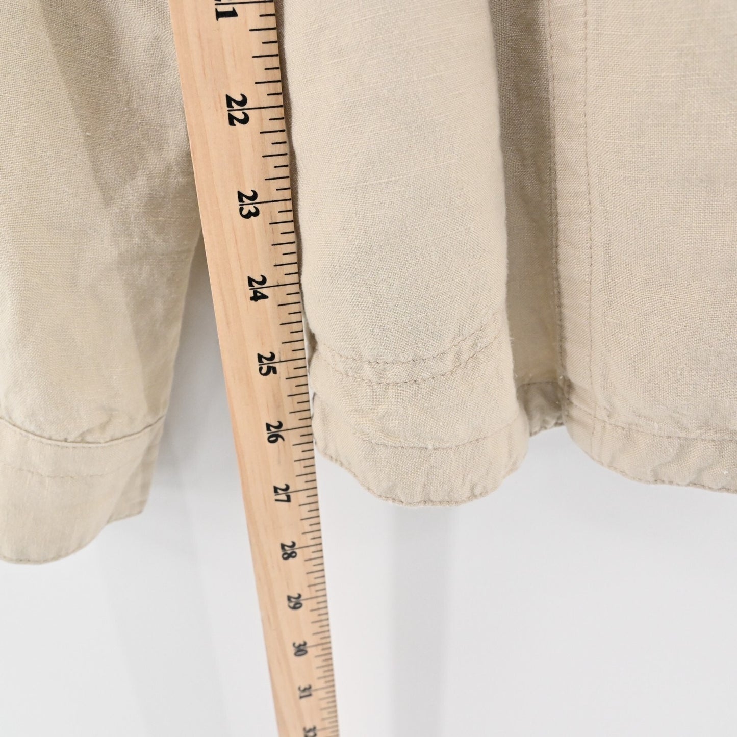 J MCLAUGHLIN Jacket Womens Size XS Beige Linen Blend Vista Utilitarian Cinch