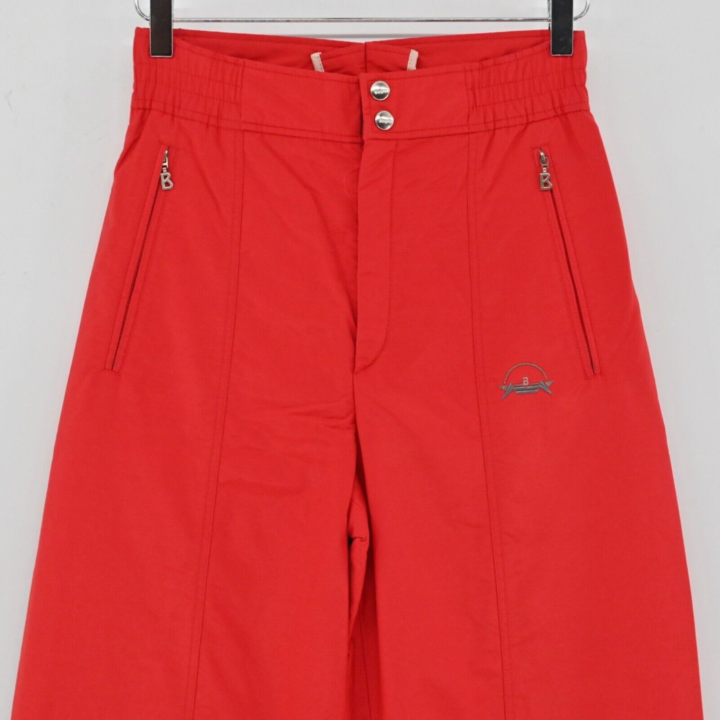 Vtg BOGNER Pants Womens Sz 8 Red Cotton Blend High Rise Tapered Snow Ski USA 80s