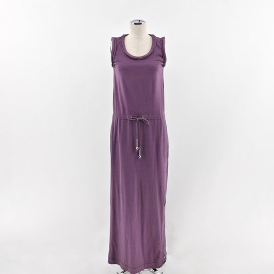 DIANE VON FURSTENBERG Dress Size S Rae Purple Side Slit Tie Waist Casual Maxi
