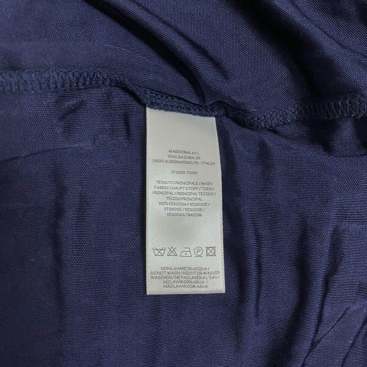 MALIPARMI Dress Size US 10 / IT 46 Navy Blue Embellished 3/4 Sleeves Italy NEW