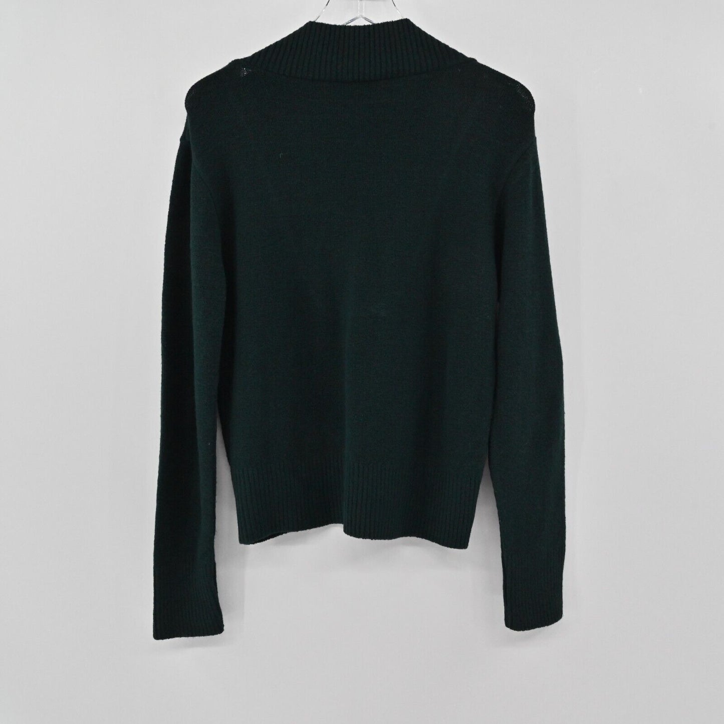 BERRETTI Sweater Womens Size M Wool Blend Dark Green V Neck Knit Italy Preppy