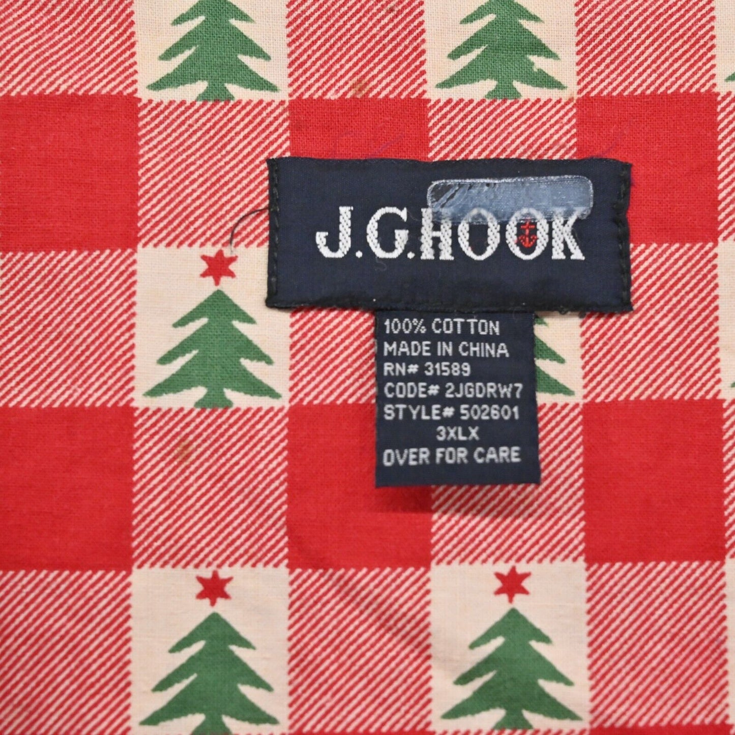 Vtg JG HOOK Dres Size 3XLX Sleeveless Christmas Tree Button Primative Cabincore