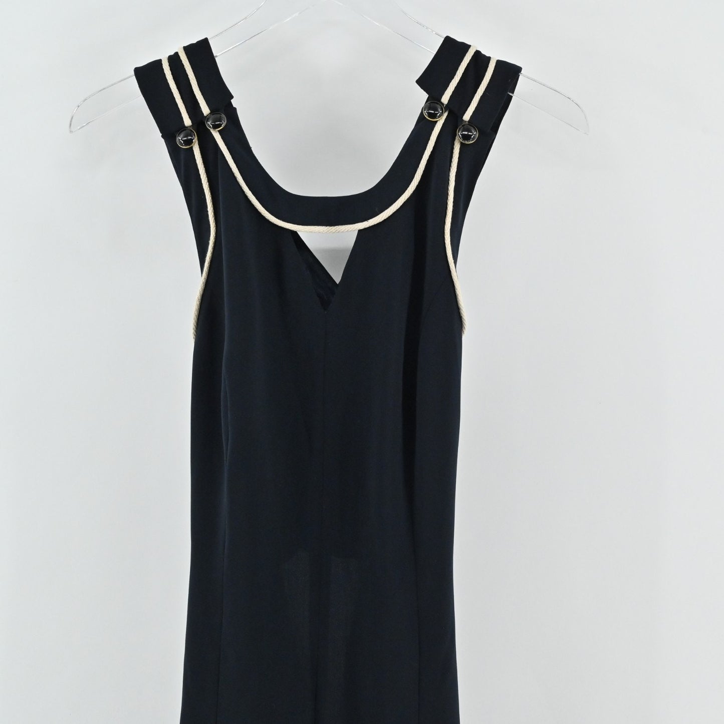 Anthropologie Womens Cartonnier Whitney Wide Leg Jumpsuit Size S Dark Navy Blue