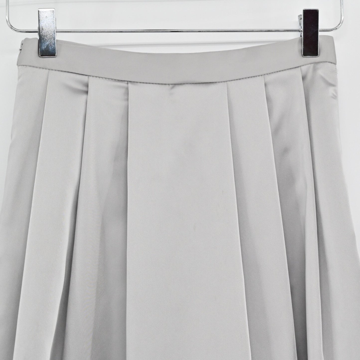 ZARA Womens Silver Pleated Skirt Size XS Satin Academia Preppy Office Career