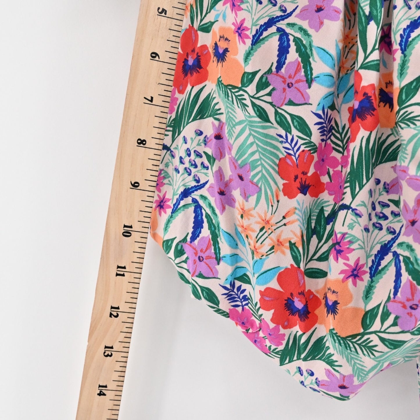 LOST WANDER Dress Size 1X Multicolor Floral Print Puff Sleeve Sweetheart Midi