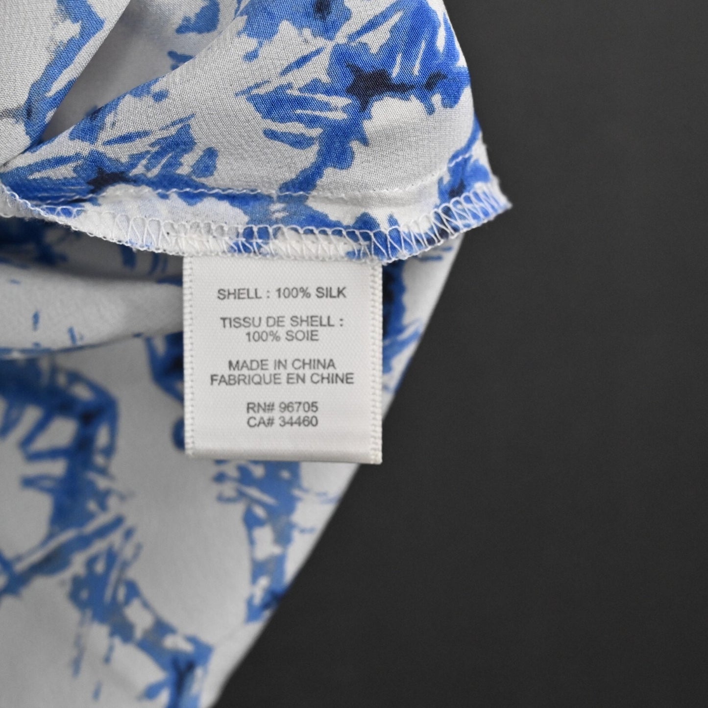 REBECCA TAYLOR Top Womens Sz 4 Exclusive Blue White Print Silk Sleeveless Blouse