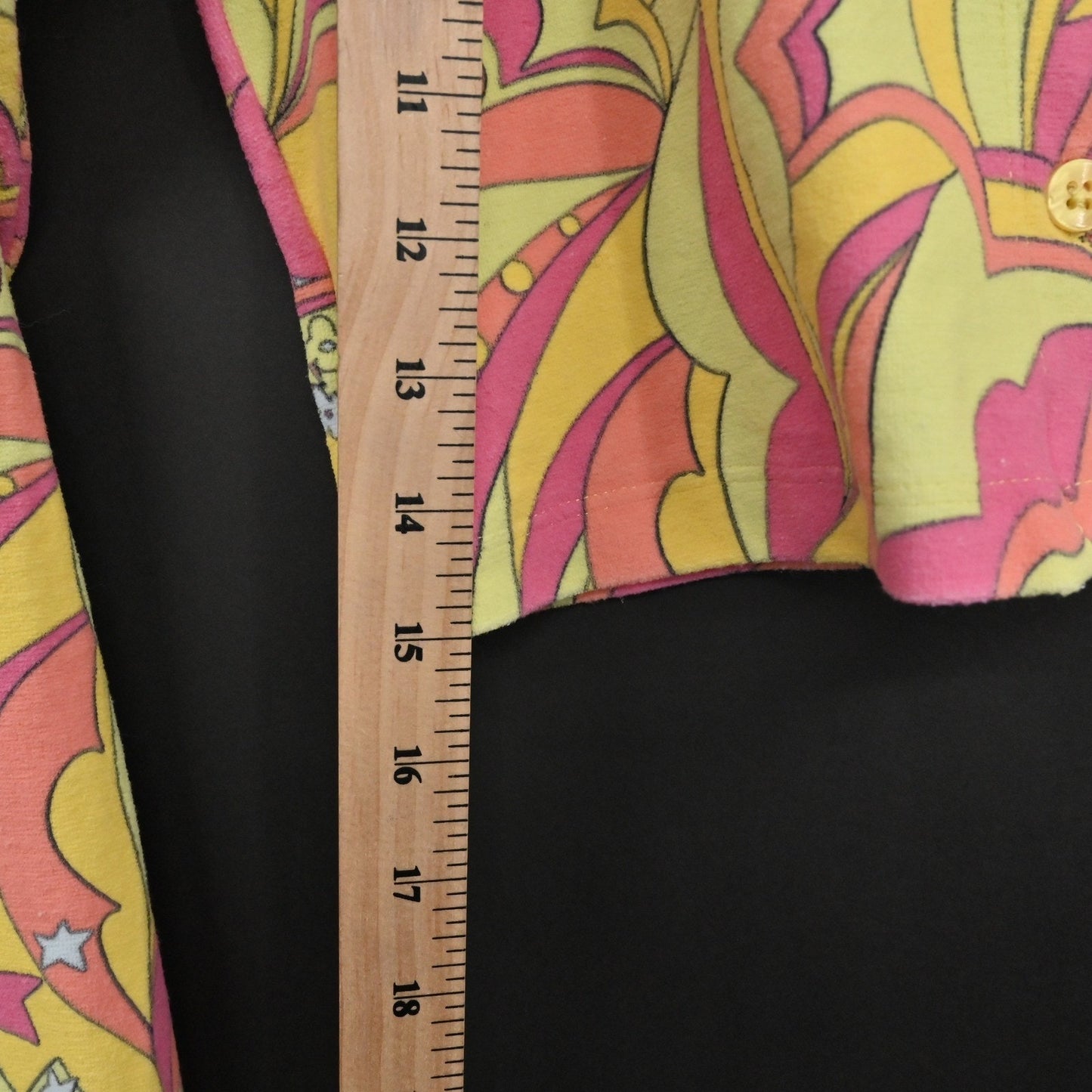 Frankies Bikinis Womens Cheri Terry Cardigan Size S Psychedelic Print Cropped