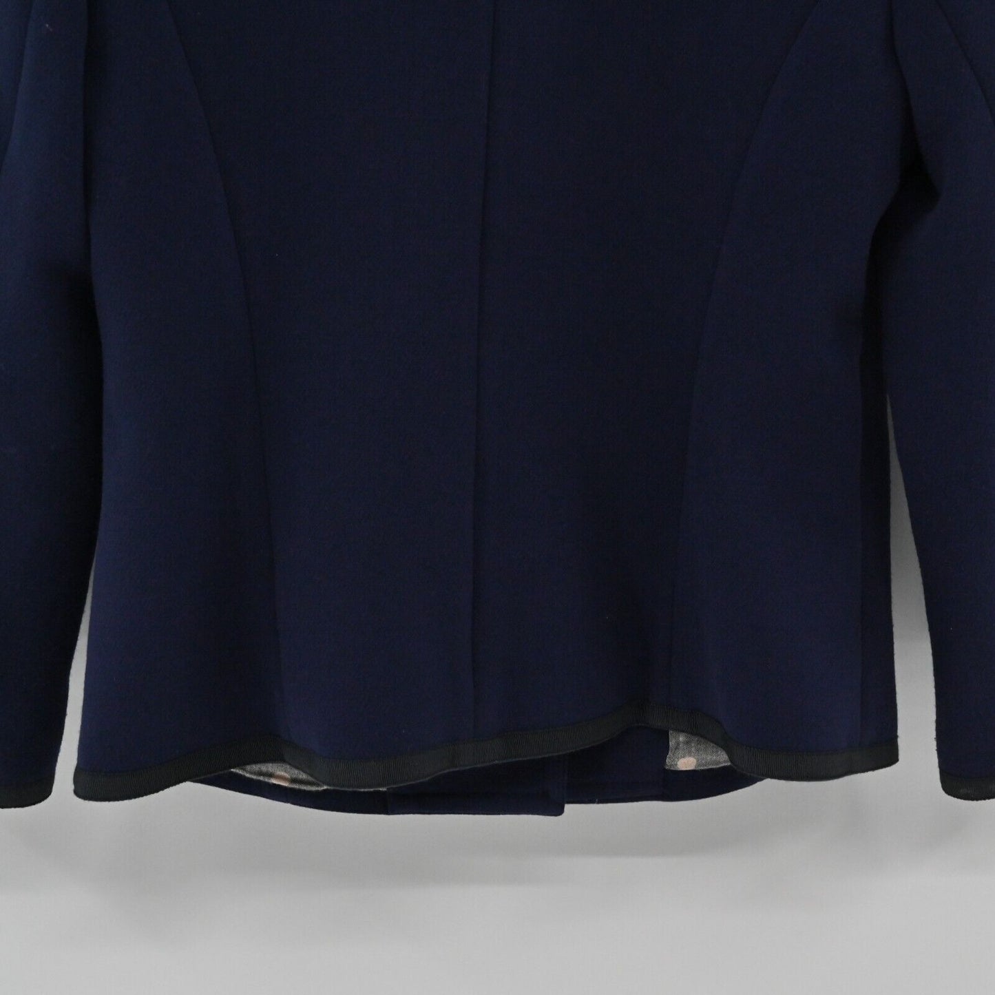 ANTHROPOLOGIE Jacket Womens Size 6 Cartonnier Navy Black Trim Pocket Long Sleeve