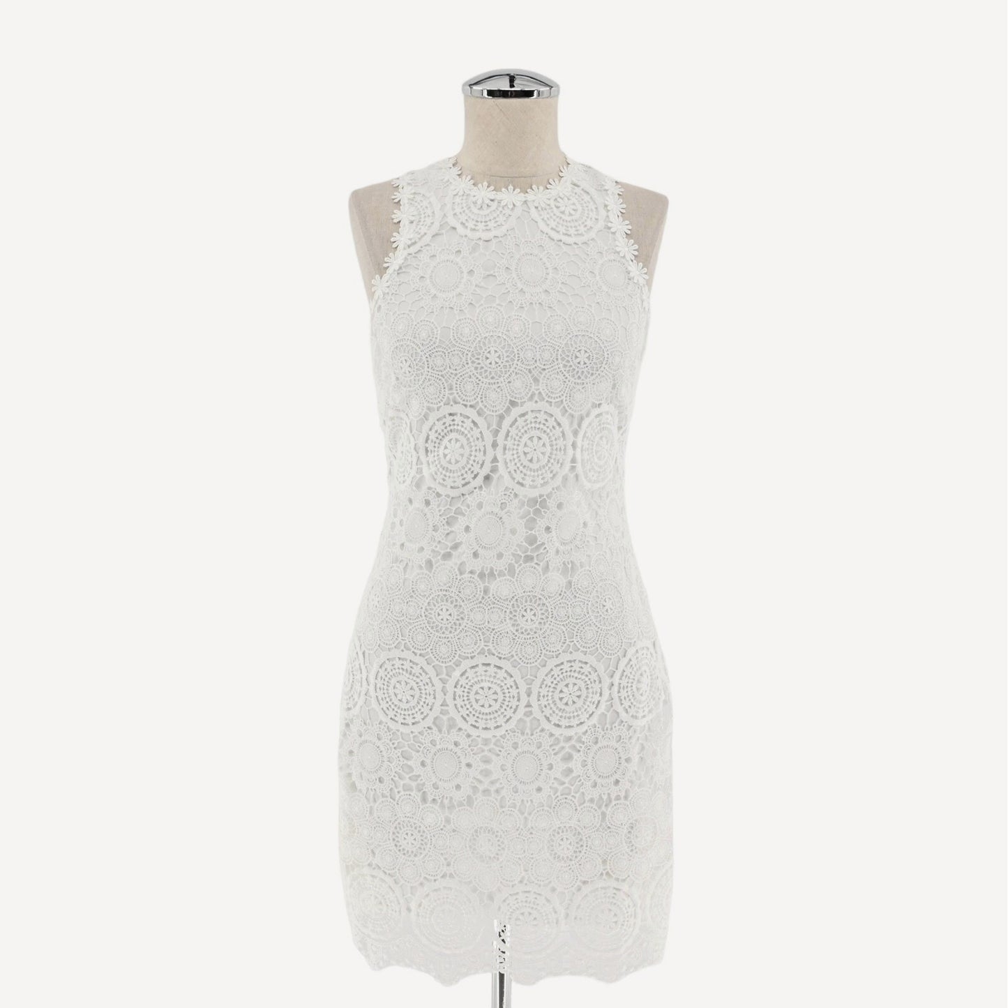 LIKELY Guipure Lace Dress Size 0 White Bridal Crochet Mini Sleeveless Sheath