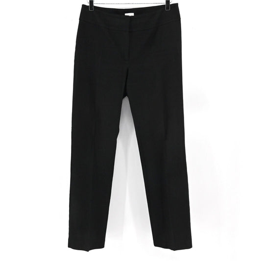 Vtg CHICOS Pants Womens Sz 6 Black Stretch Cotton Trouser Slim Leg Mid Rise 00s