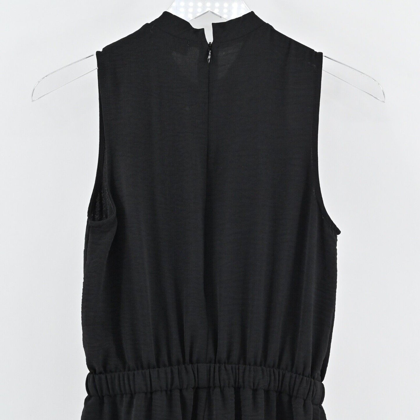 GILLI Jumpsuit Womens Size S Black Sleeveless Mock Neck Drawstring Waist Jogger