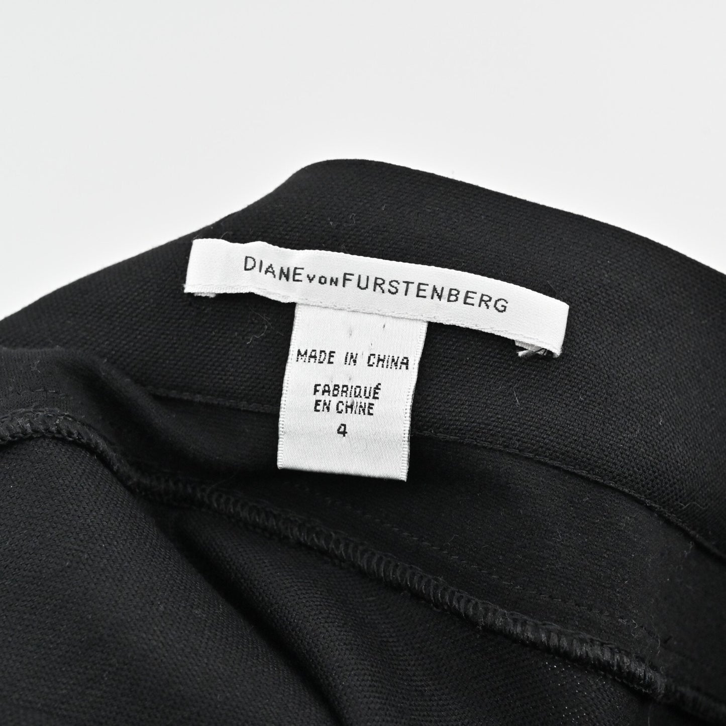 DIANE VON FURSTENBERG Skirt Sz 4 Black Combo Wool Blend Straight Pencil Classic