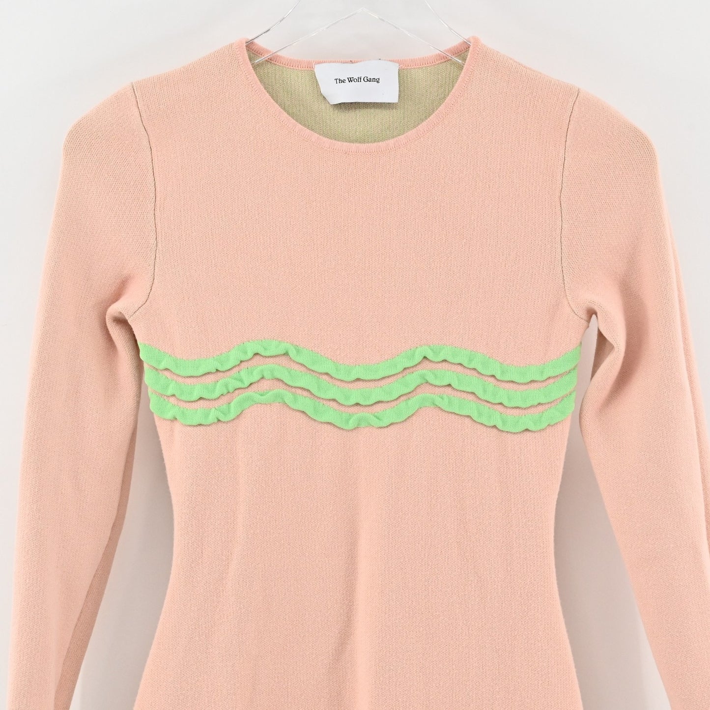 The Wolf Gang Womens Venaya Dress Size S Knit Midi Long Sleeve Open Back