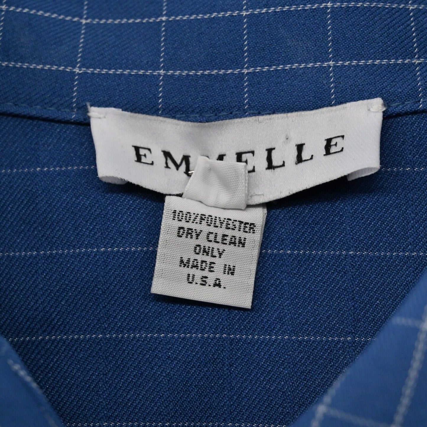 EMMELLE Top Womens Size L Blue Pinstripe Long Sleeve Oversized Button Up Shirt