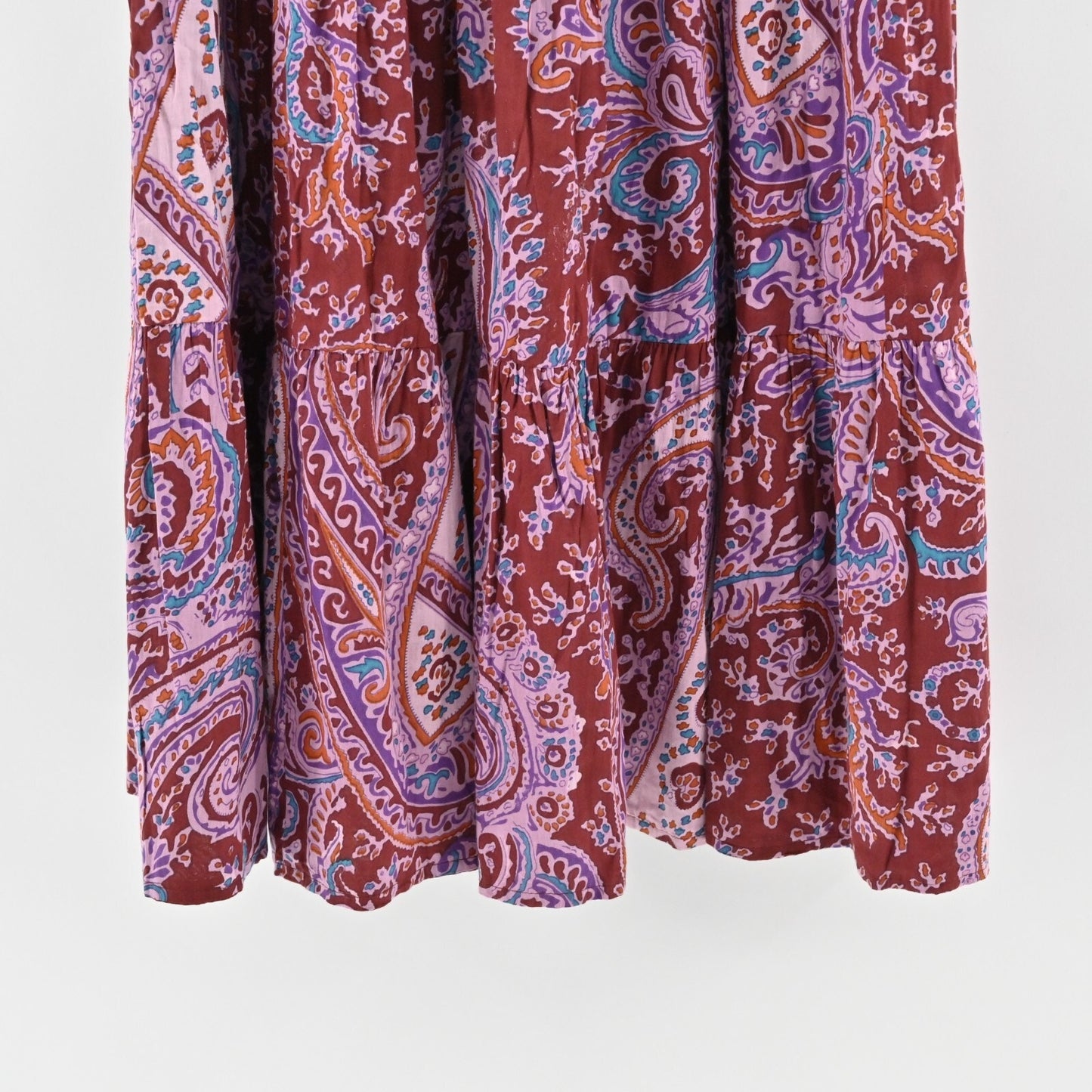 Exclusively for Signals Skirt Size M Tiered Maxi Cotton Multicolor Paisley Boho