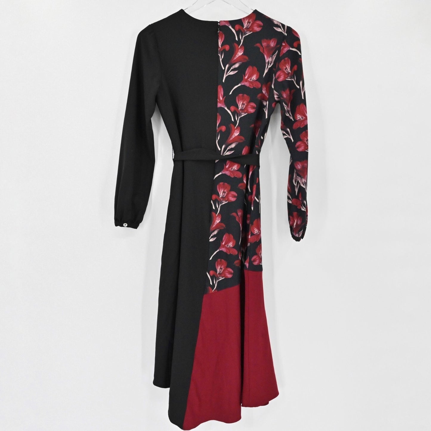 SLATE WILLOW Womens Anissa Wrap Dress Size XS Floral Colorblock Elegant Cocktail