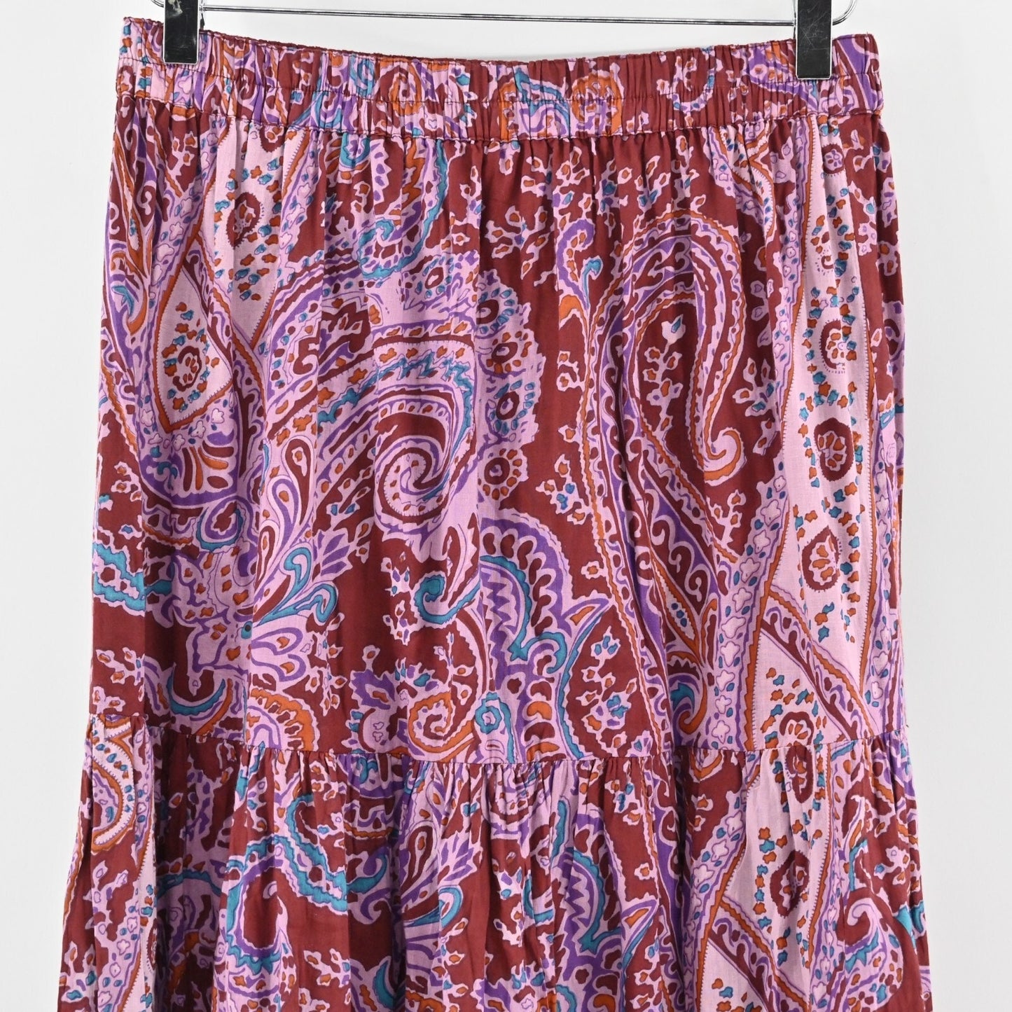Exclusively for Signals Skirt Size M Tiered Maxi Cotton Multicolor Paisley Boho