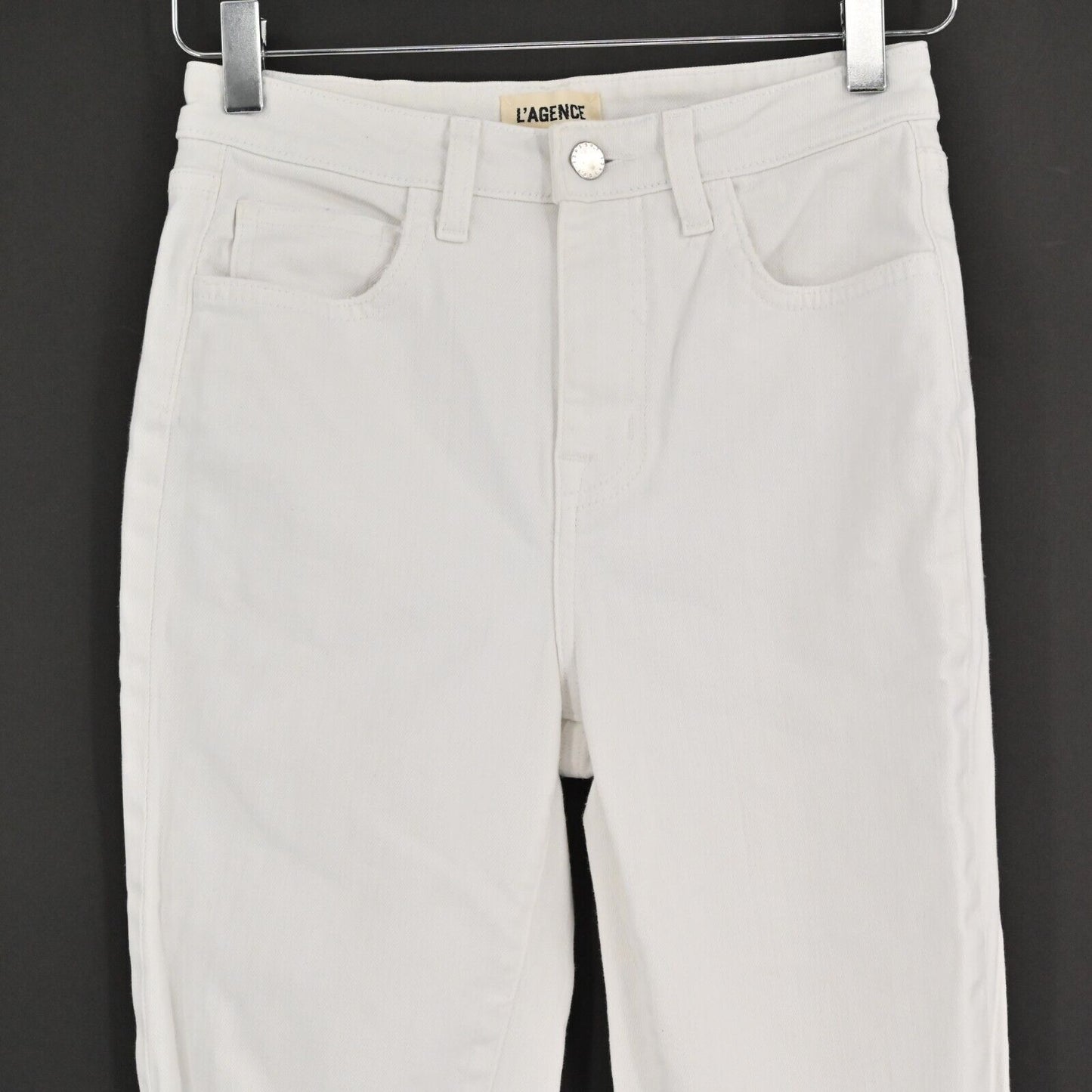 LAGENCE Jeans Womens Size 25 High Line Skinny High Rise Blanc Destruct White